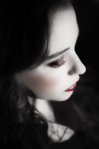 young woman looking down young woman looking down